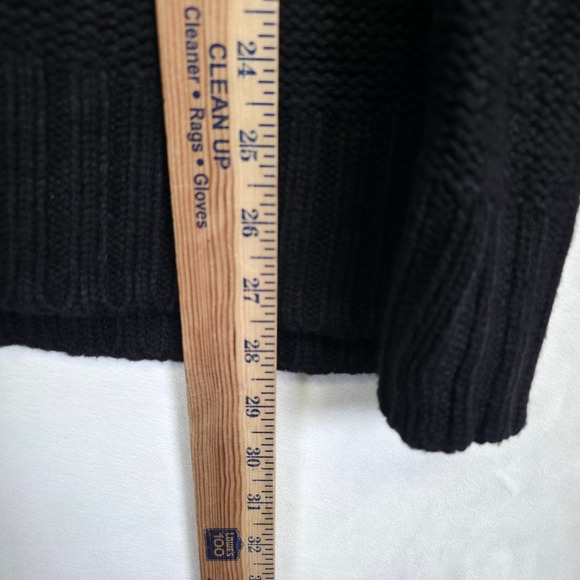 St Johns Bay Cardigan Womens Black‎ Cable Knit Chunky Ribbed Preppy Old Money - Picture 5 of 15